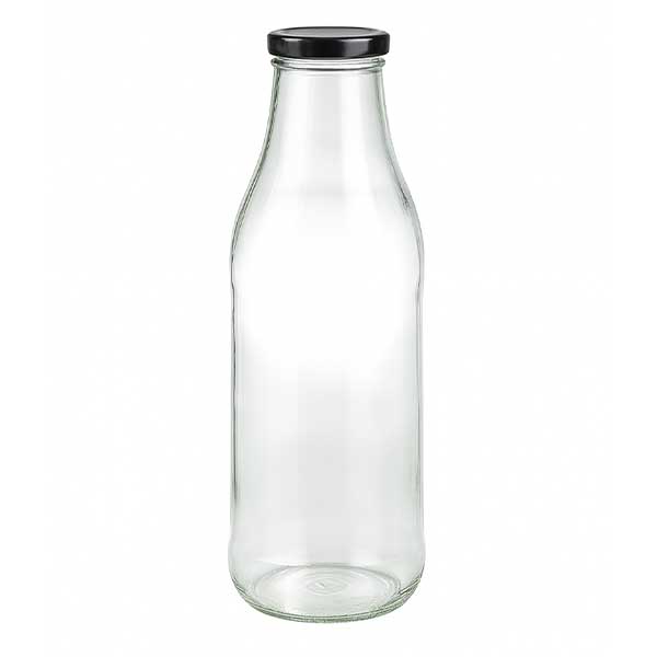 1000ml Glasflasche + BasicSeal Deckel schwarz UNiTWIST