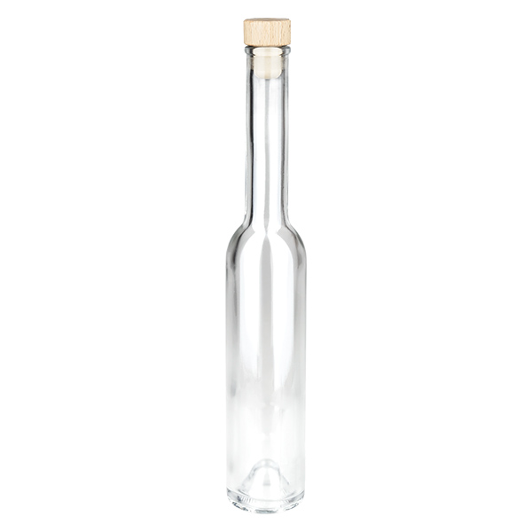 200ml Glasflasche "Platina" mit Holzgriffkorken UNiTWIST®