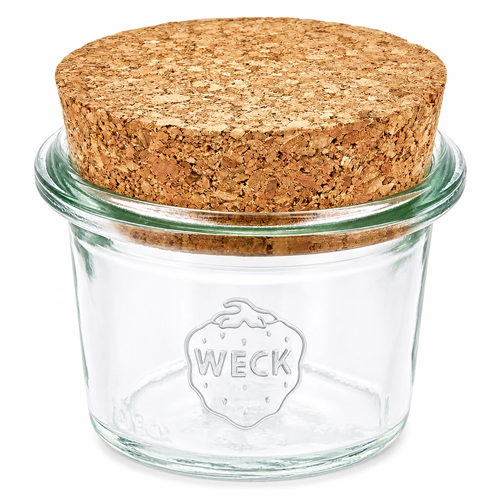 35ml Sturzglas WECK RR40 mit Korken natur 35ml WECK Sturzglas RR40 mit Naturkorken Verschluss Einmachglas klein Aufbewahrung Gewürze Marmelade