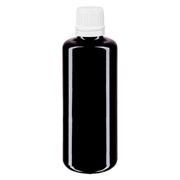 Apothekenflasche violett 50ml Tropfverschluss 1.2mm weiß Originalitätsverschluss