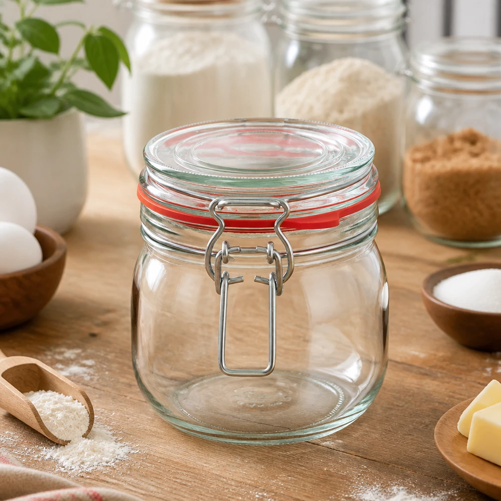 634ml Vorratsglas Typ G mit Bügelverschluss UN.. Hochwertiges 634ml Einweckglas mit traditionellem Bügelverschluss für moderne Küchenorganisation
