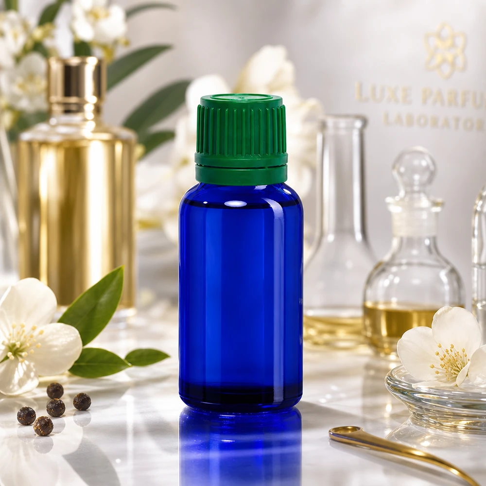20ml Flasche 11mm Schraubverschluss grün Originalitätsverschluss BlueLine UT18/20 20ml Premium Glasflasche BlueLine Serie perfekt für Reise und unterwegs Anwendungen