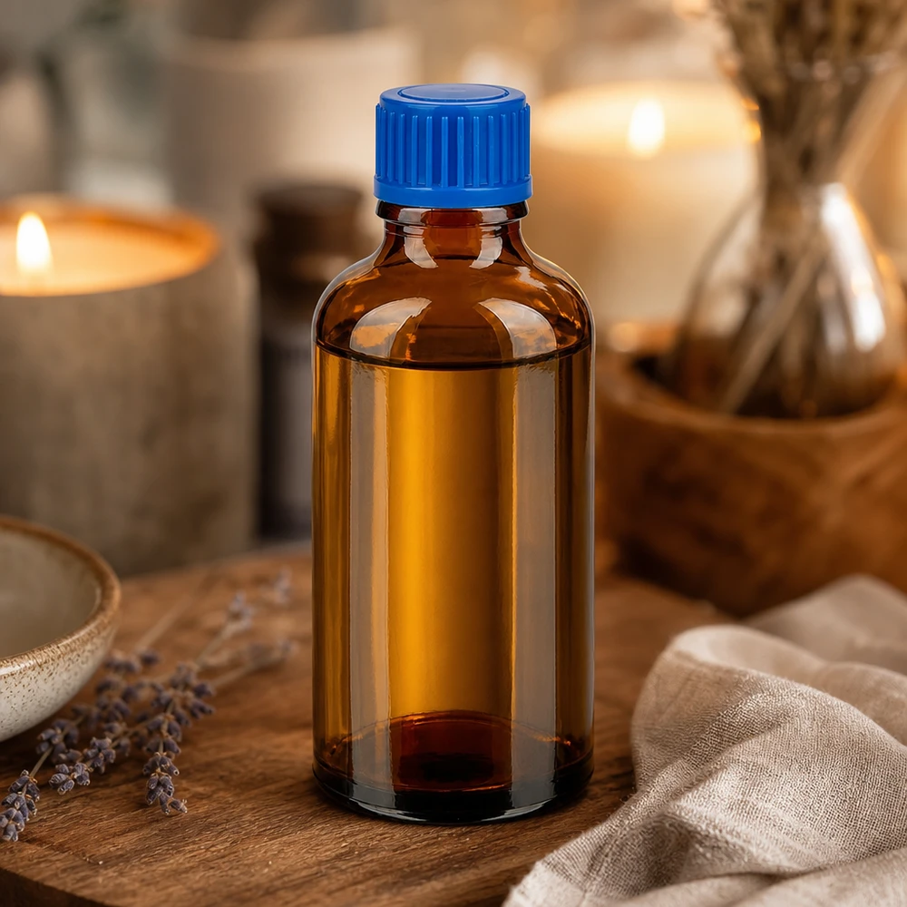 50ml Flasche 11mm Schraubverschluss blau Standard BrownLine UT18/50 Lichtschutz-Glasflasche 50ml in Apothekerqualität mit robustem blauen Standardverschluss