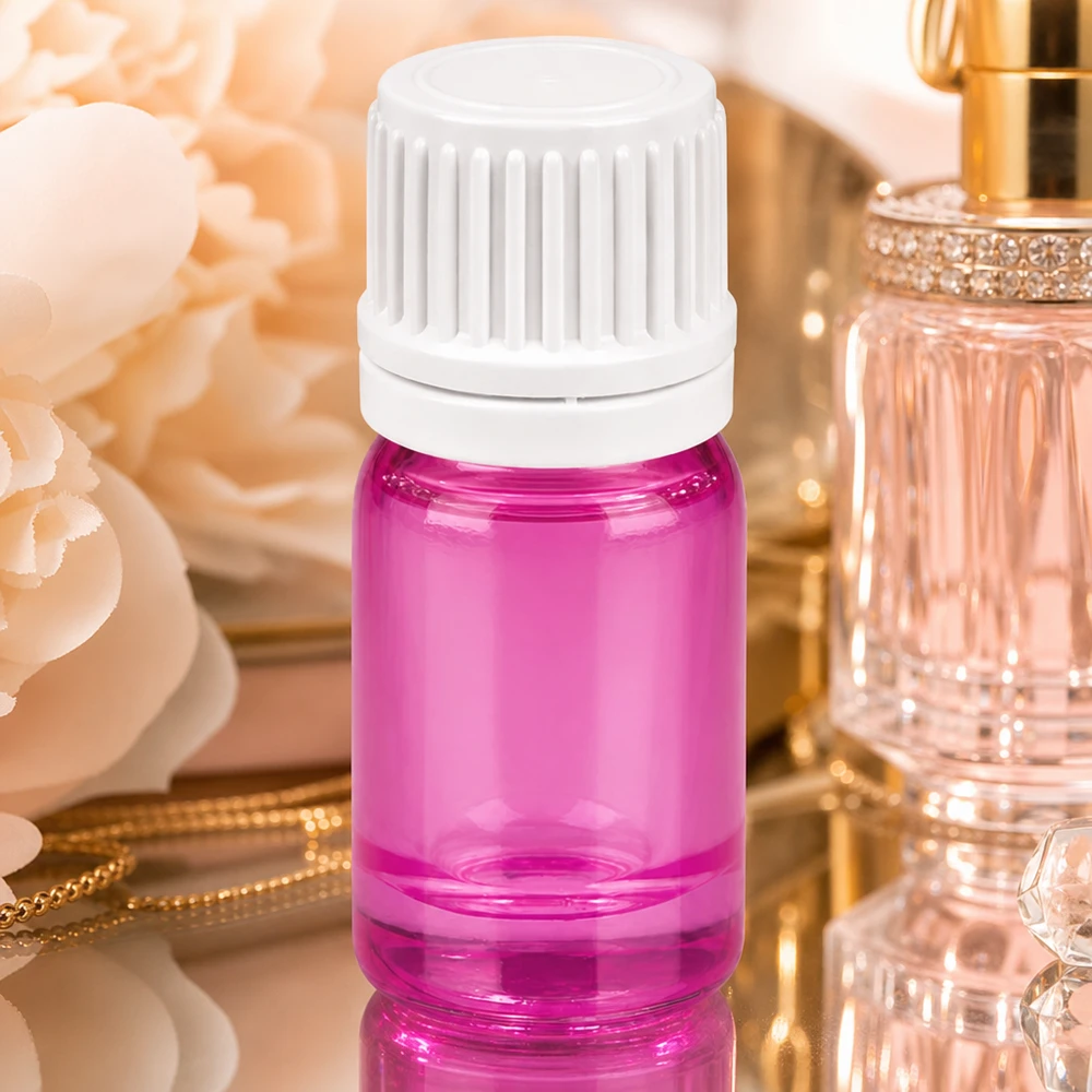 5ml Tropfflasche mit 0.7mm Öffnung in elegantem Purple Design für hochwertige Kosmetikprodukte