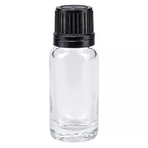 Apothekenflasche klar 10ml Schraubverschluss schwarz Giessring Originalitätsverschluss