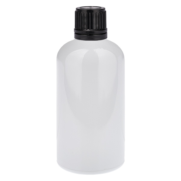 100ml Globuliflasche 3mm Giessring schwarz Standardverschluss WhiteLine UT18/100