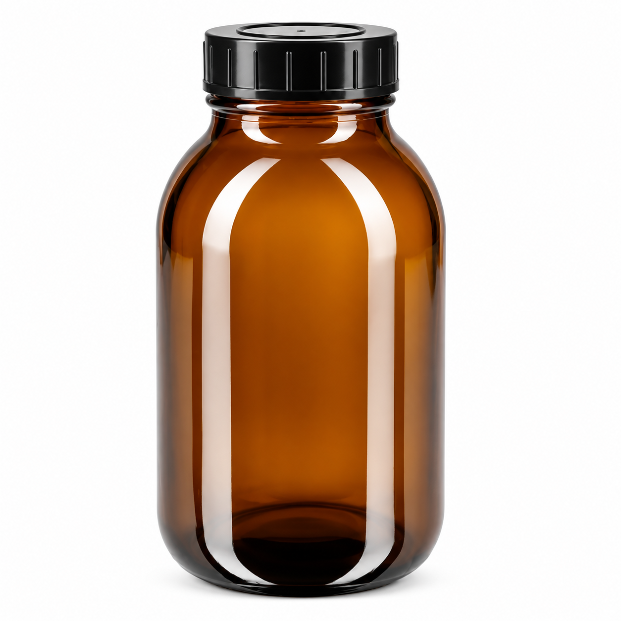 500ml Weithalsflasche Braunglas mit Schraubdeckel – qualitätsoptimiertes Produktfoto