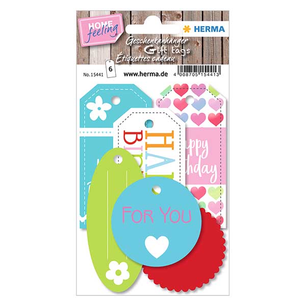 Geschenk-Anhänger "Happy Birthday" (6 Stück)