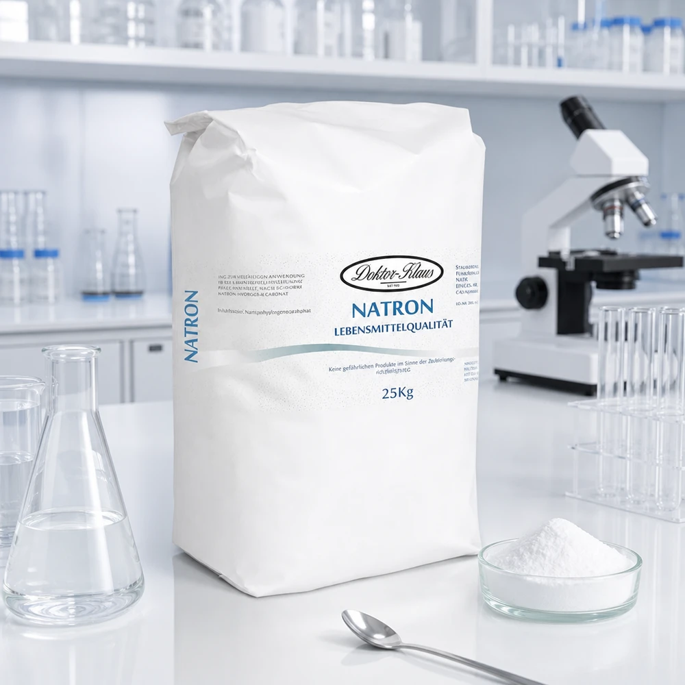 Natron Pulver (Natriumhydrogencarbonat) 25kg 25kg Natriumhydrogencarbonat Sack mit ultrarfeinem weißen Pulver für präzise Dosierung