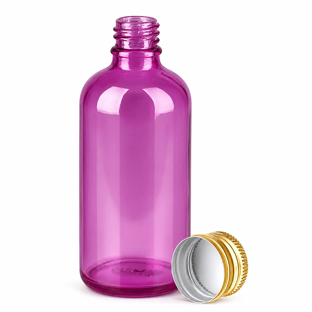 100ml Violettglas mit zweifarbigem Alu-Verschluss ideal für lichtempfindliche Substanzen