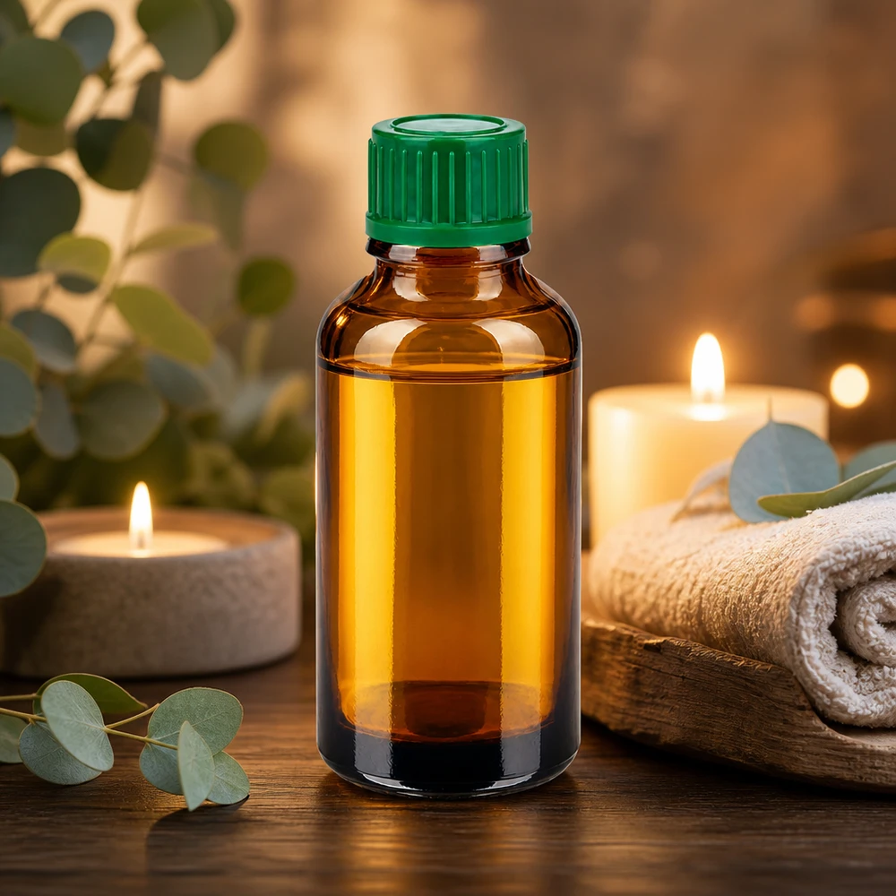 Elegante 30ml Braunglasflasche SV grün für Wellness und therapeutische Anwendungen