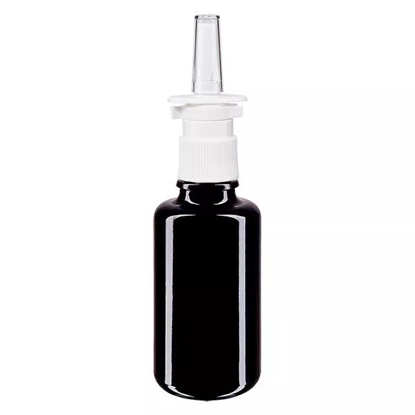Apothekenflasche violett 30ml Nasenzerstäuber weiß Standard