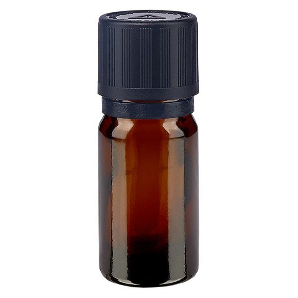 Apothekenflasche braun 5ml Tropfer Giessring 1mm schwarz Kindersicherung Blindenwarnsymbol Originalitätsverschluss