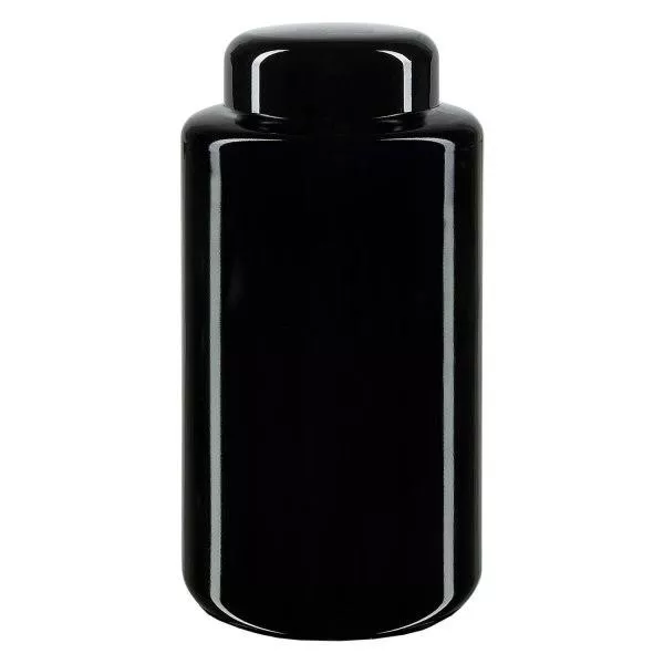 Weithalsdose Violettglas 300ml, mit schwarz Deckel Weithalsdose Violettglas 300ml, mit schwarz Deckel