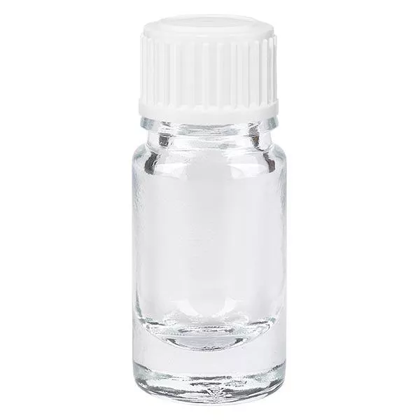 Apothekenflasche klar 5ml Schraubverschluss weißchwarz Globuli Standard Apothekenflasche klar 5ml Schraubverschluss weißchwarz Globuli Standard