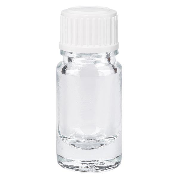 Apothekenflasche klar 5ml Schraubverschluss weißchwarz Globuli Standard