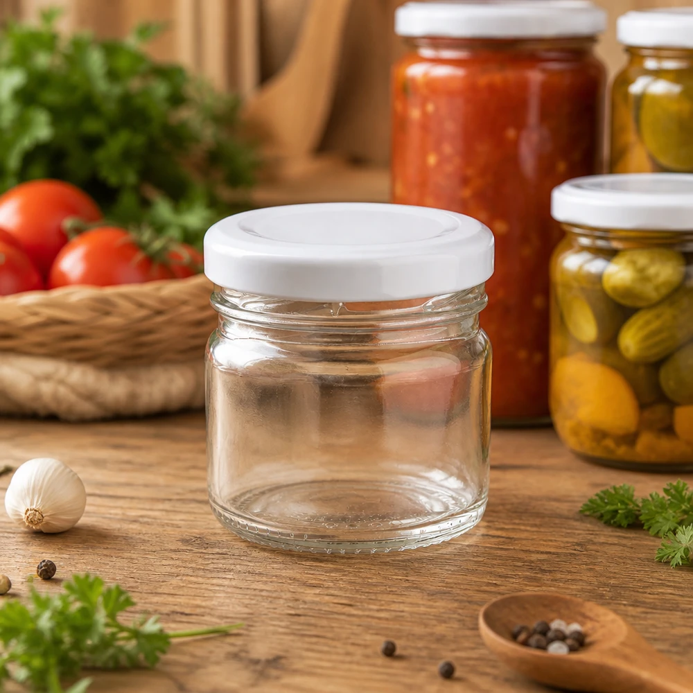 Wiederverwendbares Glasgefäß 33ml mit weißem Deckel im 6er-Pack von UNiTWIST