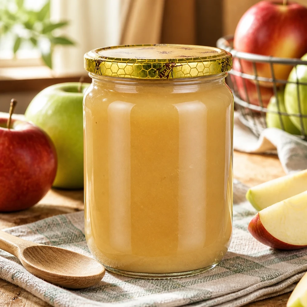 555ml UNiTWIST Rundglas mit Bienenwaben Schraubdeckel ideal zum Haltbarmachen von Obstpüree