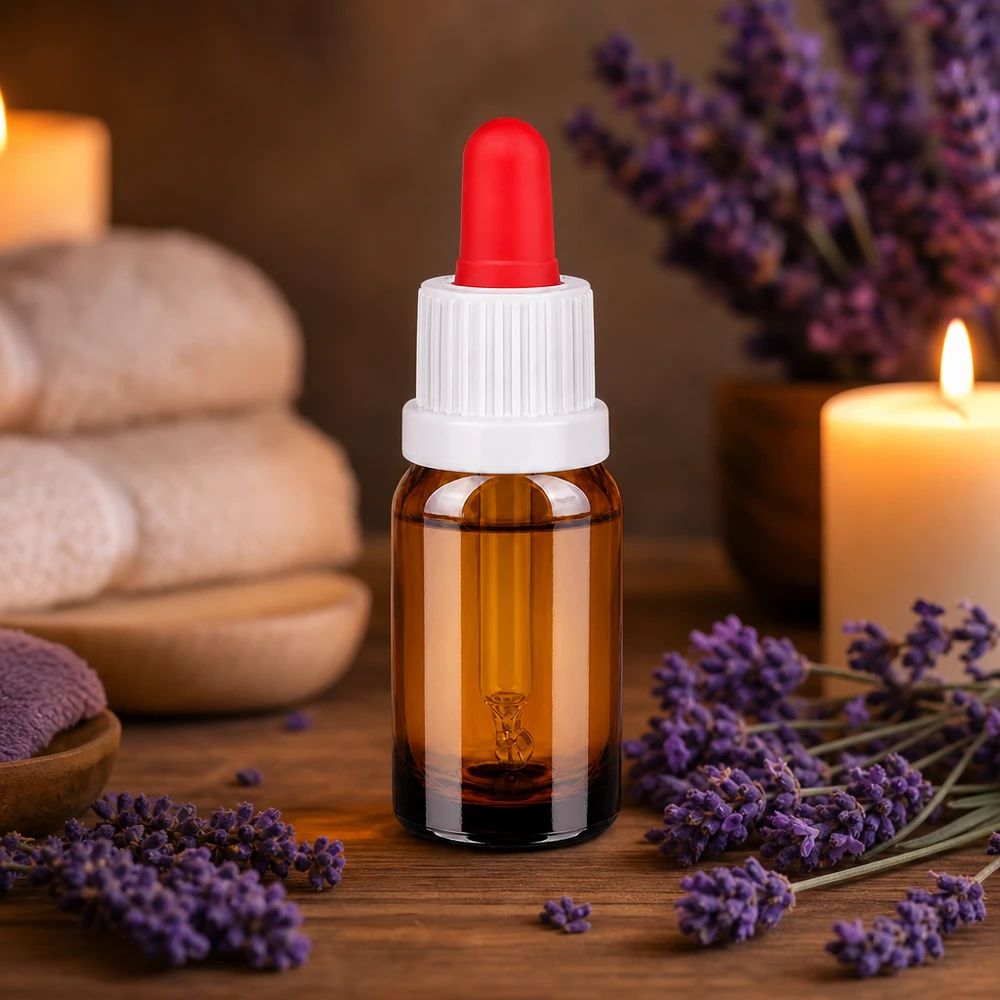 10ml Pipettenflasche weiß/rot Originalitätsverschluss BrownLine UT18/10 Medizinische 10ml Glasflasche mit präzisem Tropfensystem für therapeutische Öle und Essenzen