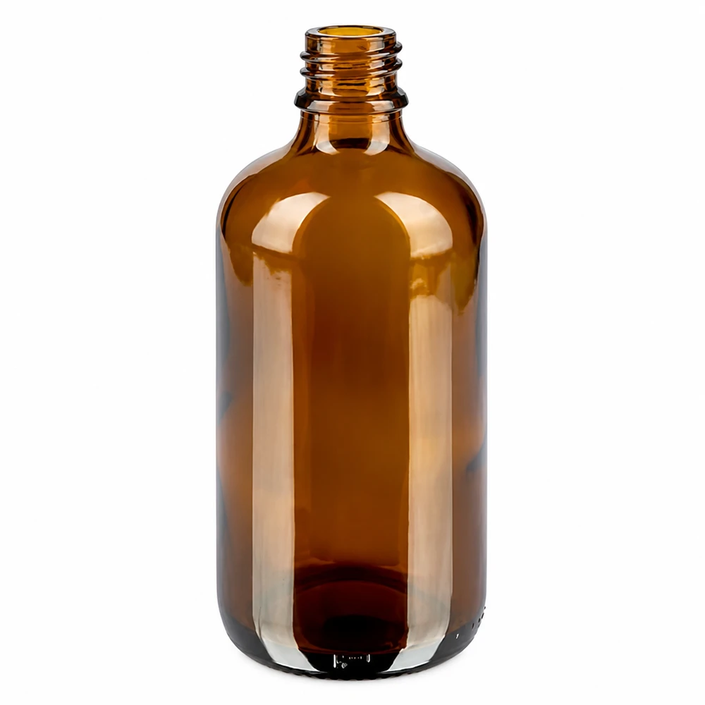 Kompakte 100ml Tropferflasche braunes Glas schwarzer Verschluss für Naturkosmetik