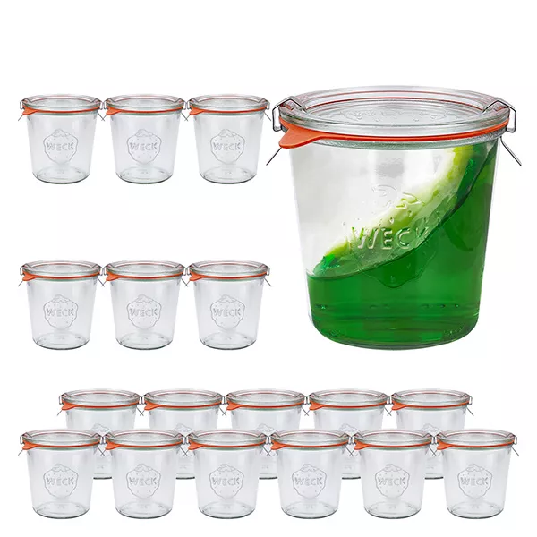 18er Set Weck Gläser 580ml Sturzgläser mit 18 Glasdeckeln, 1 18er Set Weck Gläser 580ml Sturzgläser mit 18 Glasdeckeln, 1