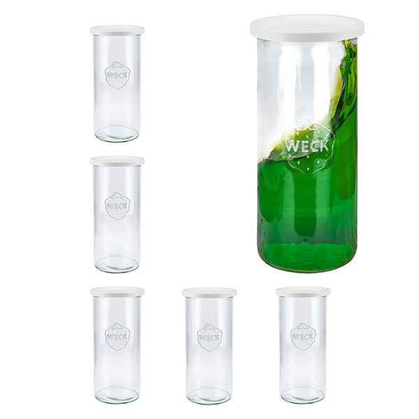 6er Set Weck Gläser 1500 ml Sturz-Glas mit Frischhaltedeckel 6er Set Weck Gläser 1500 ml Sturz-Glas mit Frischhaltedeckel