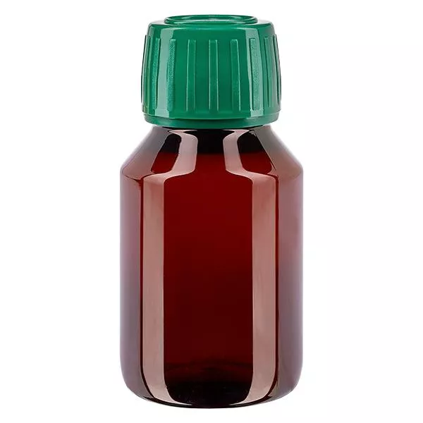 PET Flasche 50ml mit grünem Verschluss Originalitätsverschluss