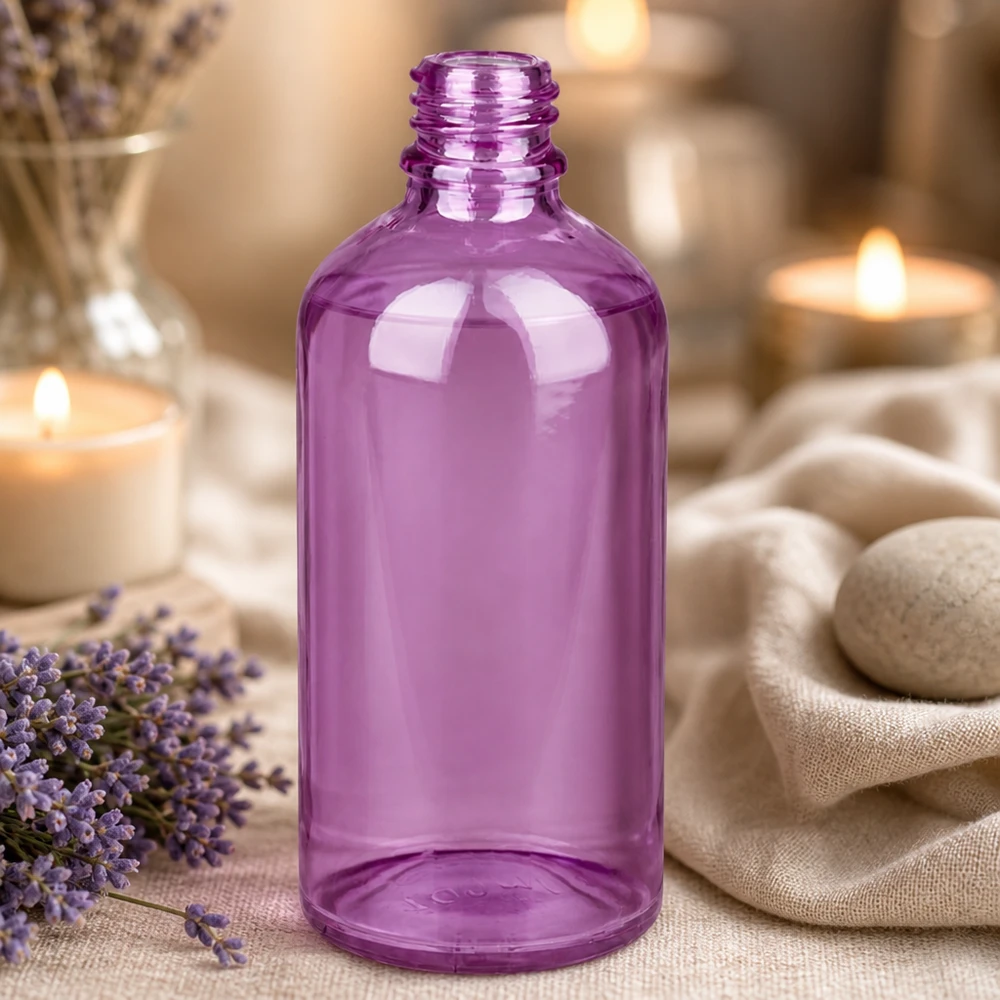 Robuste violette Glasflasche 100ml PurpleLine UT18/100 für professionelle Aromatherapie Anwendung