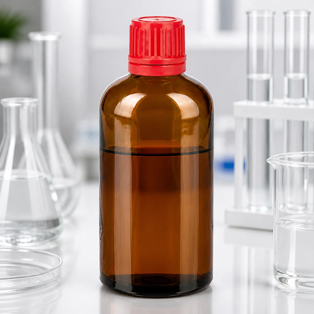 Robuste Braunglasflasche 100ml mit rotem SV-Verschluss - langlebig und wiederverwendbar