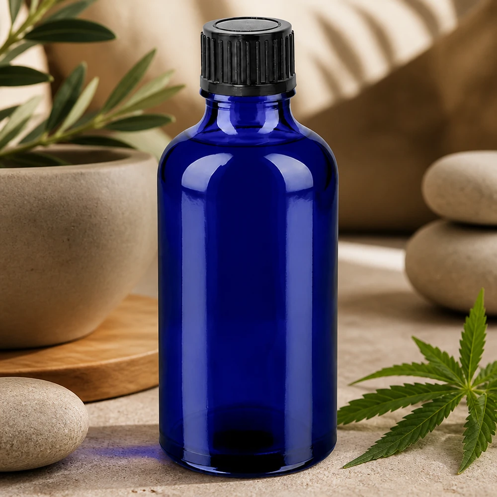 50ml Vorratsflasche in elegantem Blau perfekt für DIY Kosmetik und Naturprodukte