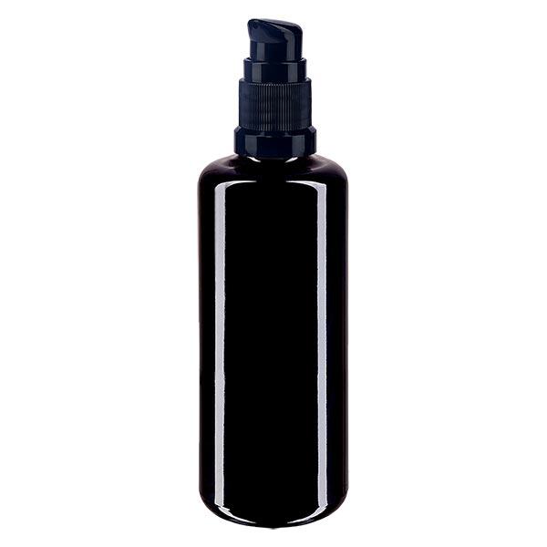 Apothekenflasche violett 100ml PumpVerschluss schwarz Standard