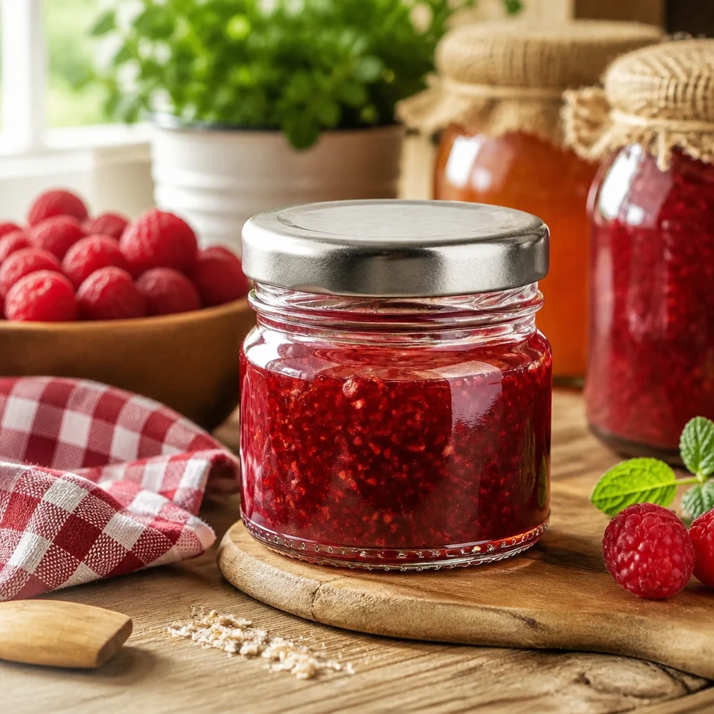 UNiTWIST Glasbehälter 33ml für selbstgemachte Marmelade kleines Rundglas mit Deckel