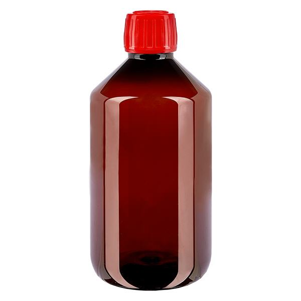 PET Flasche 500ml mit rotem Verschluss Originalitätsverschluss PET Flasche 500ml mit rotem Verschluss Originalitätsverschluss