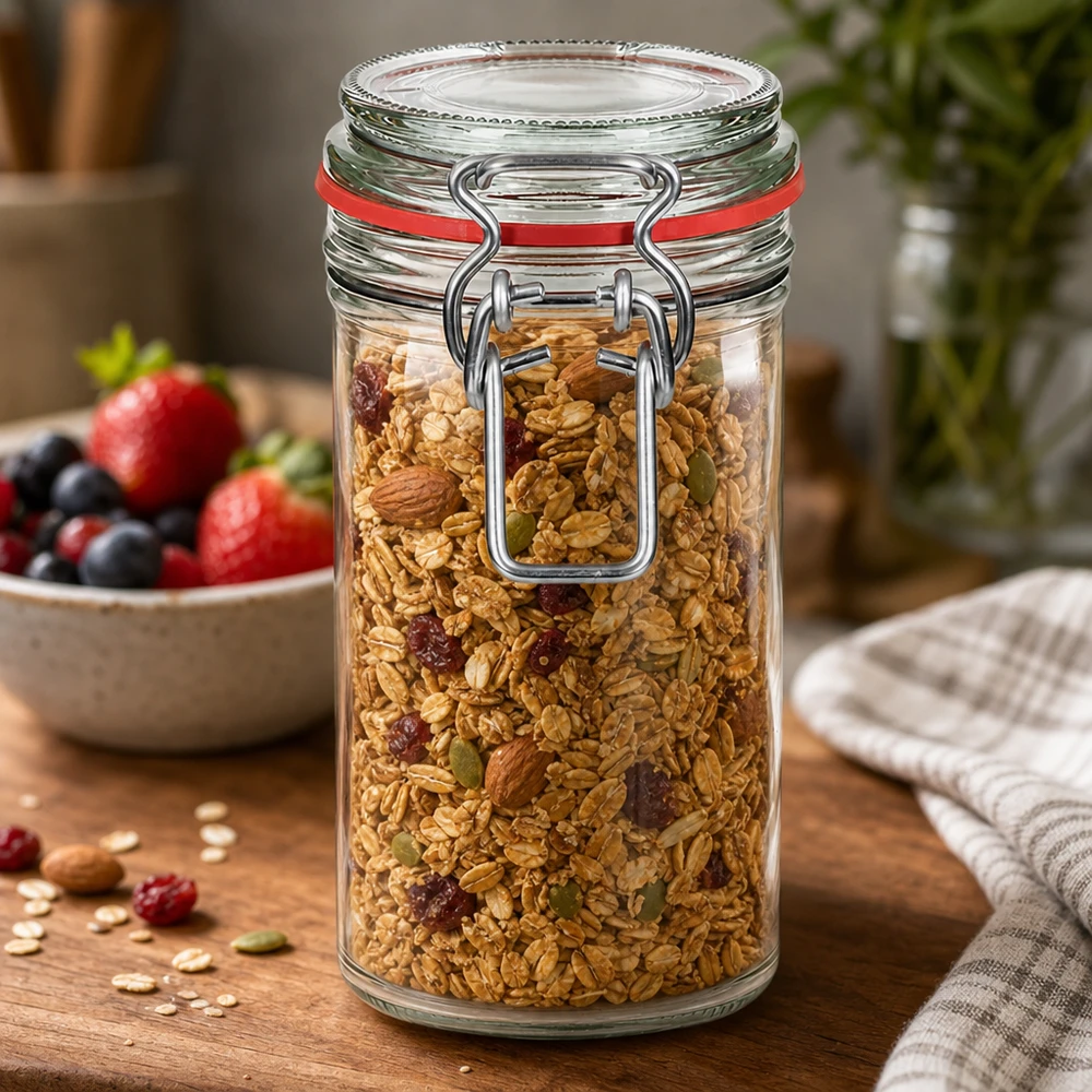 272ml Vorratsglas Typ G mit Bügelverschluss UN.. 272ml Vorratsglas mit Bügelverschluss für Müsli und Nüsse - luftdichte Aufbewahrung in der Küche