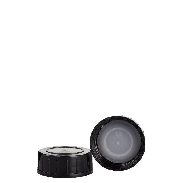 Schraubverschluss schwarz aus PolypropylenN 32mm (DIN 32) Schraubverschluss schwarz aus PolypropylenN 32mm (DIN 32)