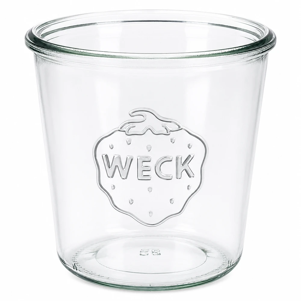 580ml Sturzglas WECK RR100 WECK Sturzglas 580ml RR100 aus klarem Glas mit geprägtem Logo für Einmachen und Konservieren