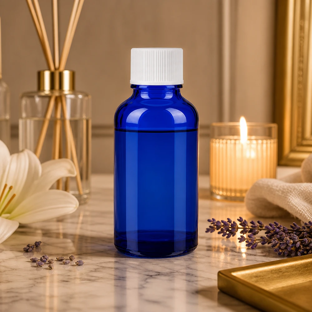30ml Flasche 11mm Schraubverschluss weiß Standard BlueLine UT18/30 30ml BlueLine Flasche mit optimaler Größe für Reise-Portionen und mobile Anwendungen