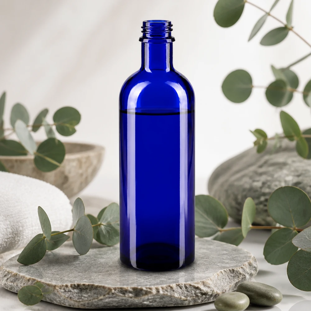 Premium Blauglasflasche 200ml DIN 22 für homöopathische Mittel und Tinkturen