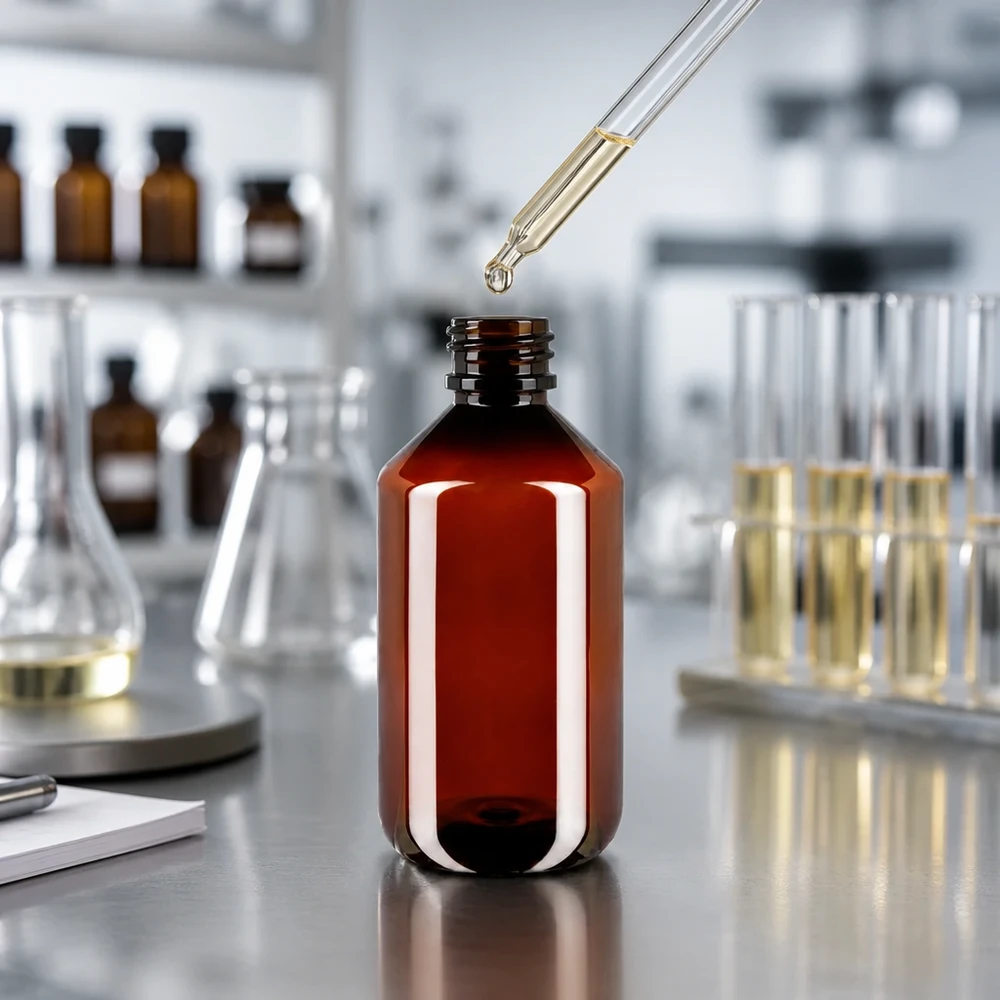 500ml Braunflasche PET mit grünem Sicherheitsverschluss für pharmazeutische Flüssigkeiten