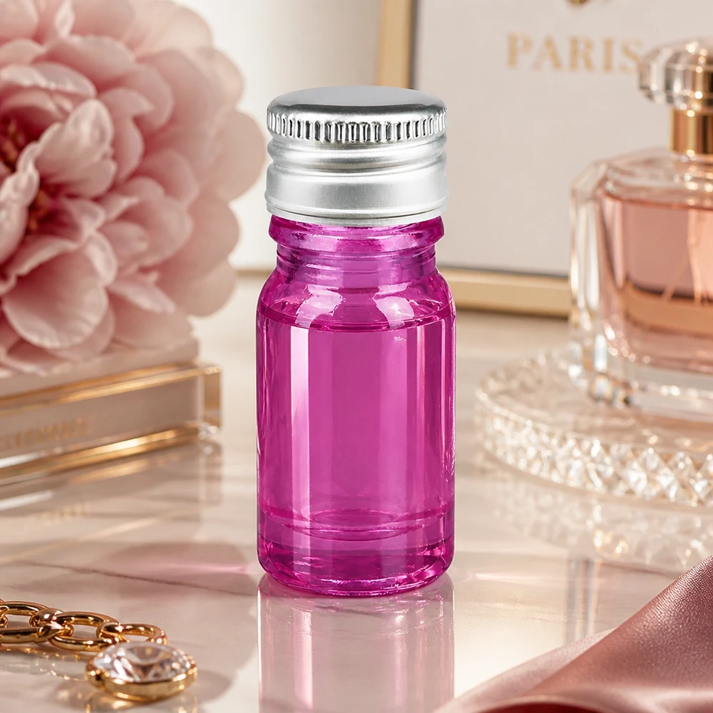 5ml Purple Glasflasche mit Aluverschluss silber ideal für Öle Seren und Essenzen
