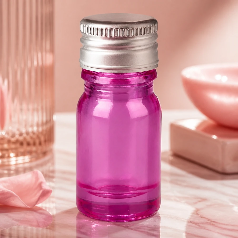 5ml Flasche 11mm Schraubverschluss Alu-Silberer Standard PurpleLine. UT18/5 Stilvolle 5ml Purple Glasflasche perfekt für Reisegrößen und kleine Portionen hochwertiger Öle