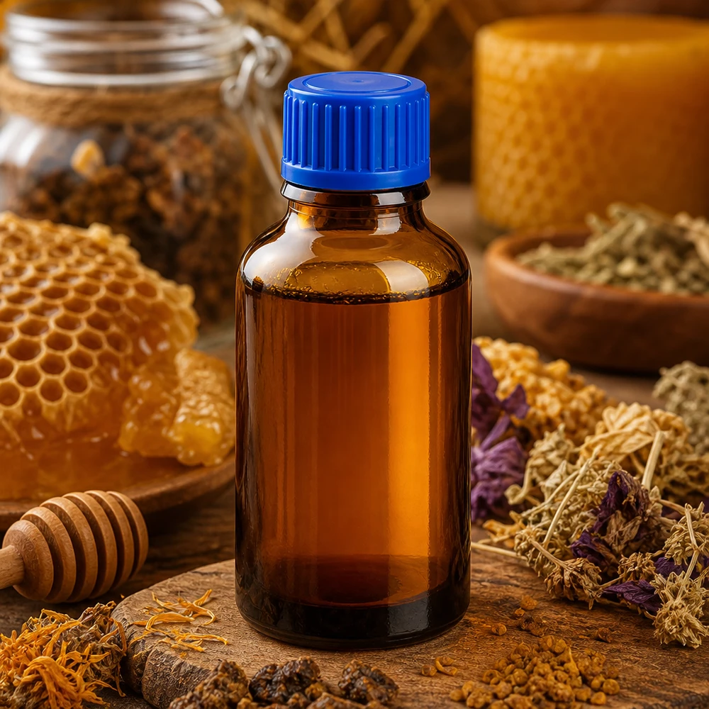 Robuste 30ml Glasflasche in Apotheker-Qualität mit blauem Standardgewinde für Homöopathie