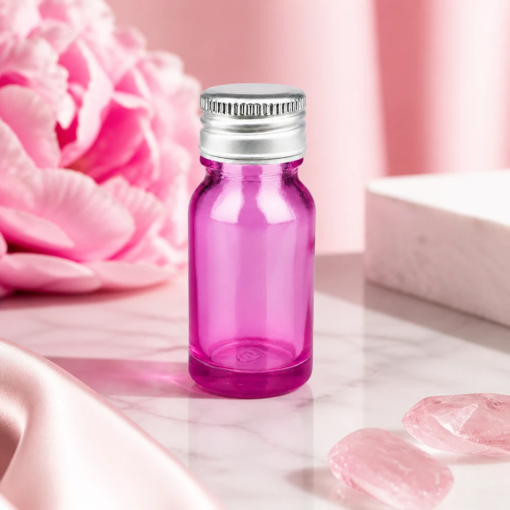 10ml Flasche Purple mit UV-Schutz Eigenschaften und hochwertigem Aluminium Silber Verschluss