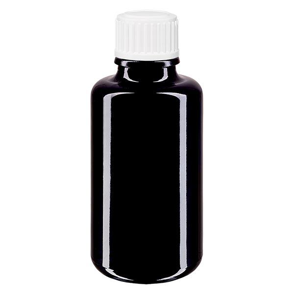 Apothekenflasche violett 30ml Schraubverschluss weiß Standard