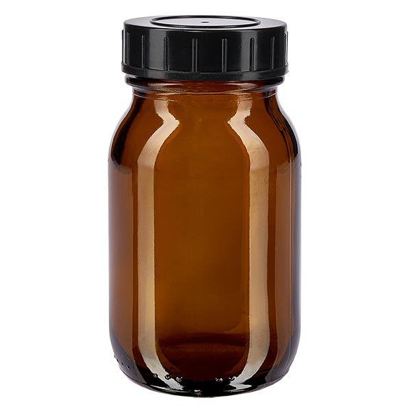 100ml Weithalsflasche Braunglas mit Schraubdeckel 100ml Weithalsflasche Braunglas mit Schraubdeckel