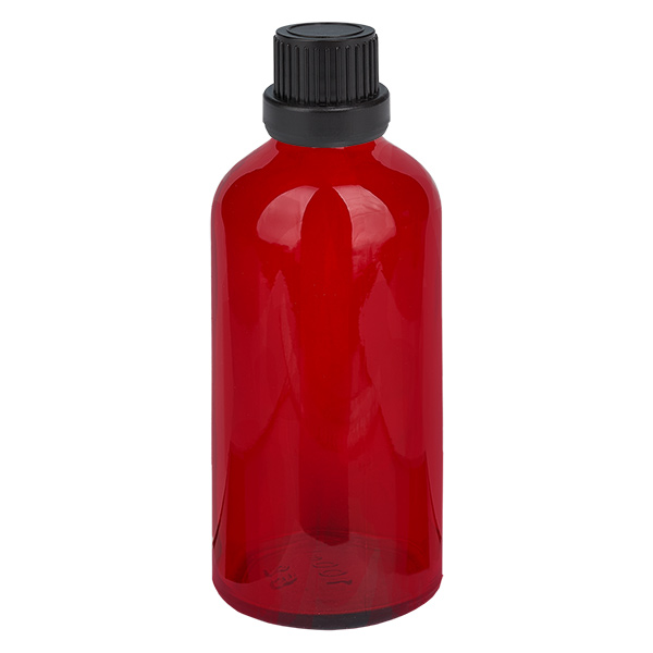 100ml Flasche 11mm Schraubverschluss schwarz Originalitätsverschluss RedLine UT18/100