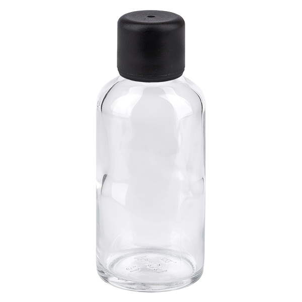 50ml Flasche 11mm Schraubverschluss schwarz Originalitätsverschluss ClearLine UT18/50 50ml Flasche 11mm Schraubverschluss schwarz Originalitätsverschluss ClearLine UT18/50