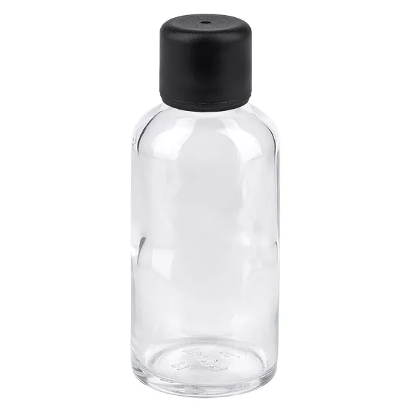 50ml Flasche 11mm Schraubverschluss schwarz Originalitätsverschluss ClearLine UT18/50