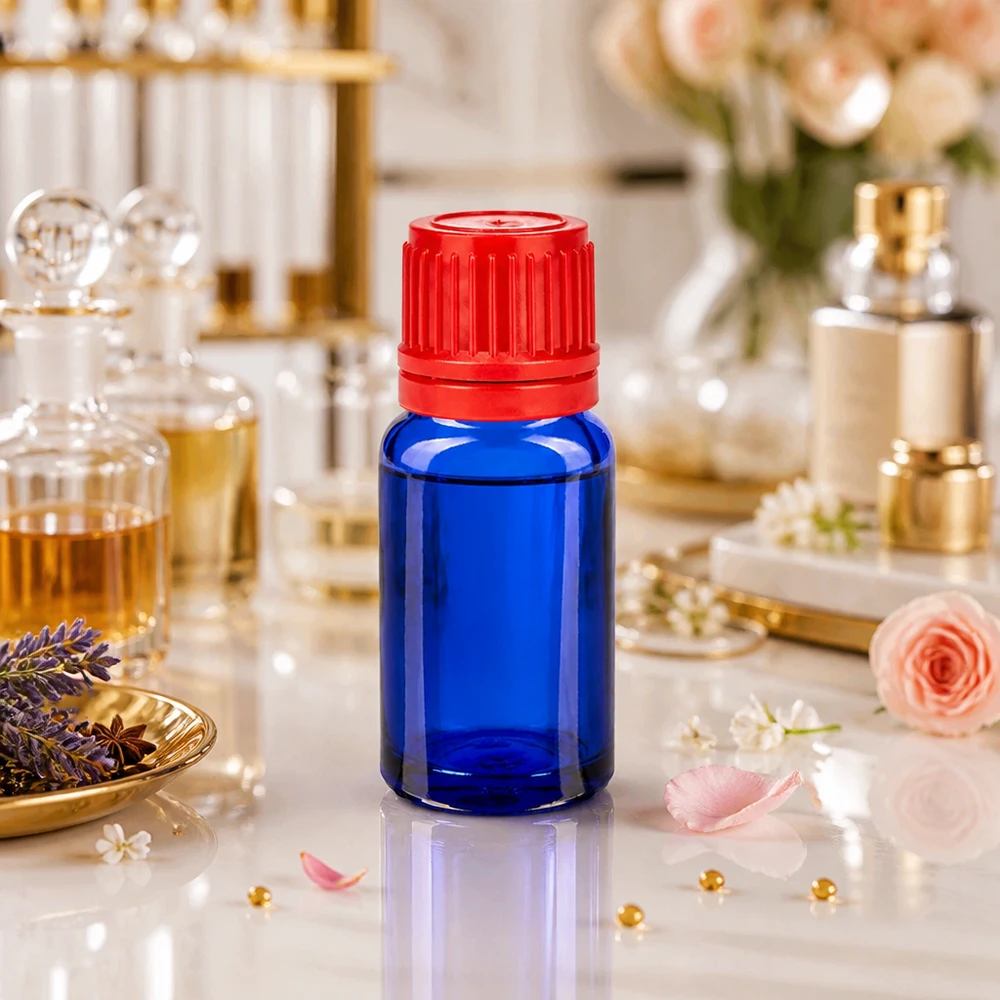 10ml Flasche 11mm Schraubverschluss rot Originalitätsverschluss BlueLine UT18/10 Handliche 10ml Flasche mit glatter Oberfläche und rotem Verschluss perfekt für DIY Mischungen