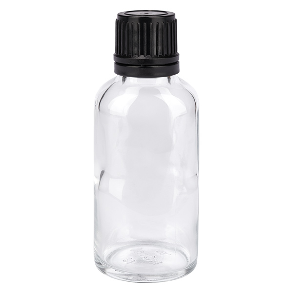 30ml Globuliflasche 8mm Giessring schwarz Standardverschluss ClearLine UT18/30